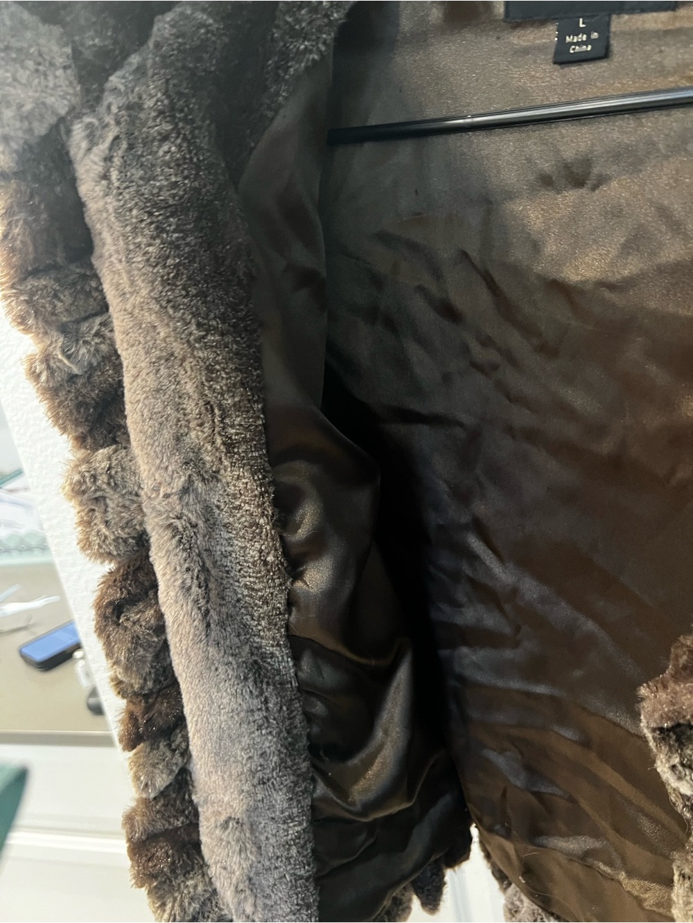 Brown Faux Fur Ruffle Jacket - Picture 4 of 7